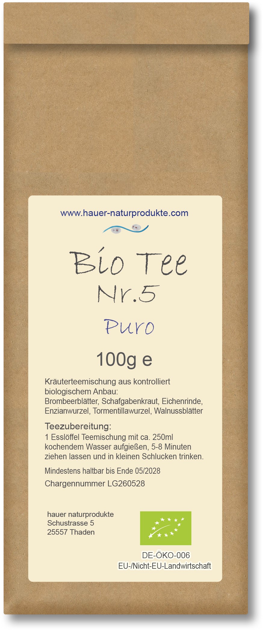 Bio Tee Nr. 5 puro (Darm), aus kontrolliert biologischem Anbau