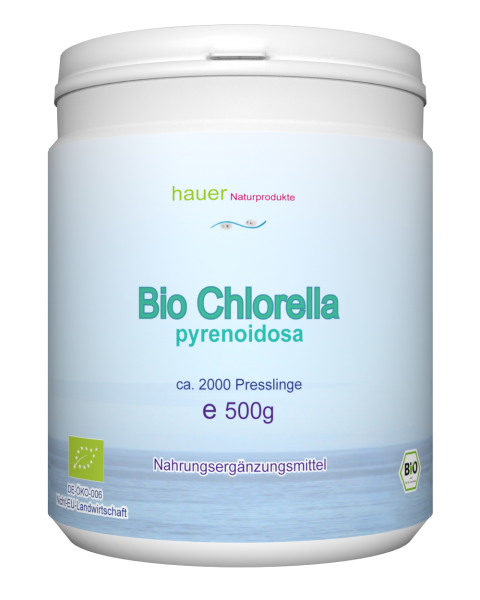500g Bio Chlorella pyrenoidosa, 2000 Presslin á 250mg, aus kontrolliert biologischem Anbau