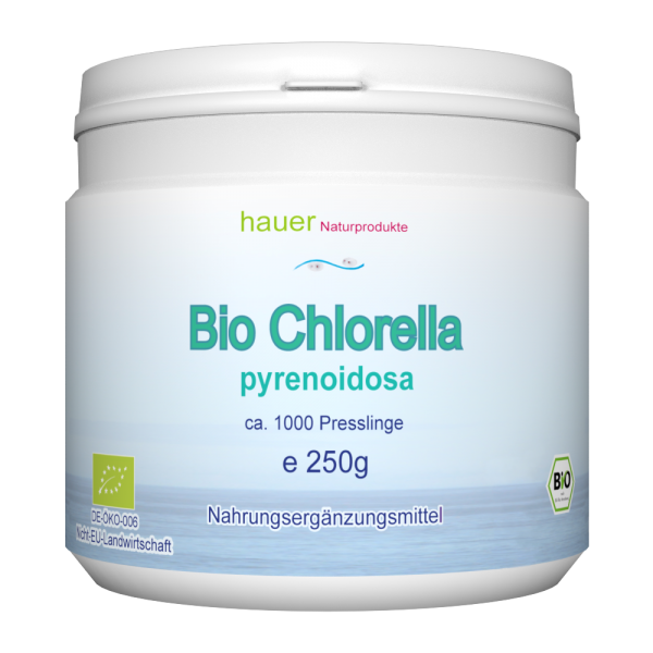 250g Bio Chlorella pyrenoidosa, 1000 Presslinge á 250mg, aus kontrolliert biologischem Anbau